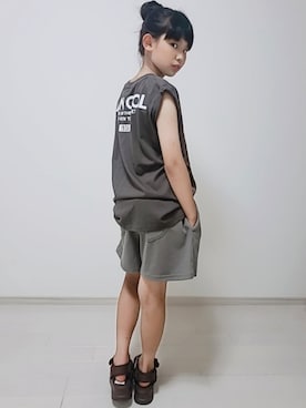 「CAMP7」｜「アイテム（サンダル）」を使った、risa.ronoさん（レディース・158cm）の夏コーディネート