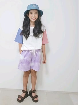 「CAMP7（キャンプセブン）のアイテム（パンツ）」を使った、risa.ronoさん（レディース・158cm）の夏コーディネート