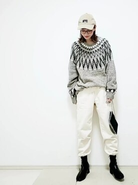 「BACK NUMBER（バックナンバー）のアイテム（スウェットパンツ）」を使った、risa.ronoさん（レディース・158cm）の秋コーディネート