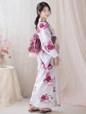 「MONO-MART（モノマート）のアイテム（浴衣、その他）」を使った、Sayakaさん（レディース・169cm）の夏コーディネート