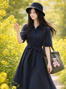 「GU（ジーユー）のアイテム（帽子）」を使った、Sayakaさん（レディース・169cm）の春コーディネート