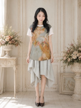 「Vivienne Westwood（ヴィヴィアンウエストウッド）のアイテム（トップス、ブルー系）」を使った、Sayakaさん（レディース・169cm）の夏コーディネート