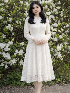 「no brand（ノーブランド）のアイテム（ワンピース/ドレス）」を使った、Sayakaさん（レディース・169cm）の春コーディネート