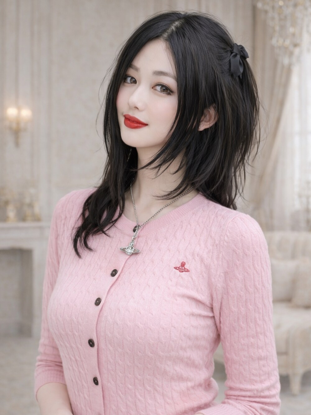 ヴィヴィアンウエストウッド ボーダーカーディガン ピンク Vivienne Westwoodのカーディガン/ボレロ（ピンク系）を使った人気