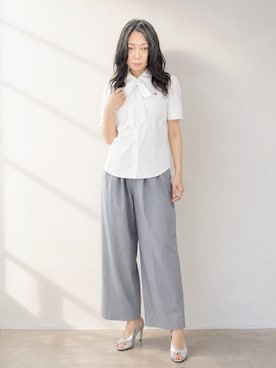 「Vivienne Westwood red label（ヴィヴィアン ウエストウッドレッドレーベル）のアイテム（シャツ/ブラウス、ホワイト系）」を使った、Sayakaさん（レディース・169cm）の夏コーディネート