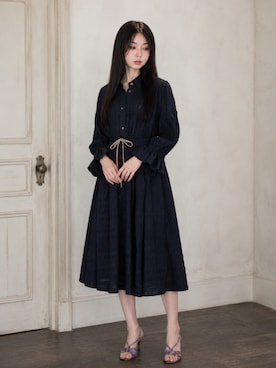 「Vivienne Westwood（ヴィヴィアンウエストウッド）のアイテム（ワンピース、ブラック系）」を使った、Sayakaさん（レディース・169cm）の春コーディネート