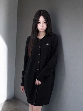 「Vivienne Westwood red label（ヴィヴィアン ウエストウッドレッドレーベル）のアイテム（カーディガン/ボレロ、ブラック系）」を使った、Sayakaさん（レディース・169cm）の春コーディネート