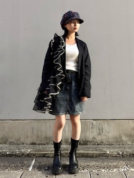 「アイテム（ボディバッグ/ウエストポーチ）」を使った、ORIÉNT MILLINERYさん（レディース・152cm）の秋コーディネート
