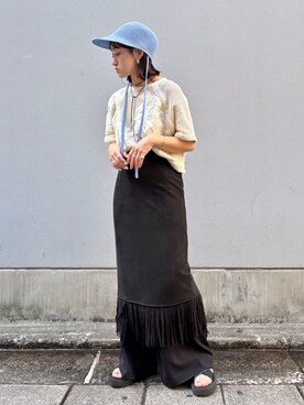 「ORIENT（オリエント）のアイテム」を使った、ORIÉNT MILLINERYさん（レディース・158cm）の夏コーディネート