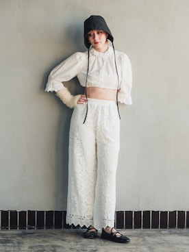 「アイテム（アームカバー）」を使った、ORIÉNT MILLINERYさん（レディース・168cm）の秋コーディネート