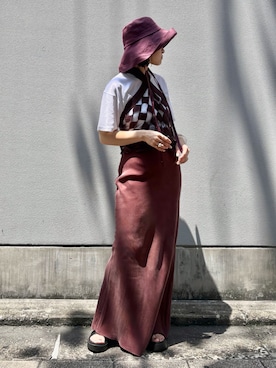 「ツバ広ハット」｜ORIÉNT MILLINERYさん（レディース・158cm）の夏コーディネート