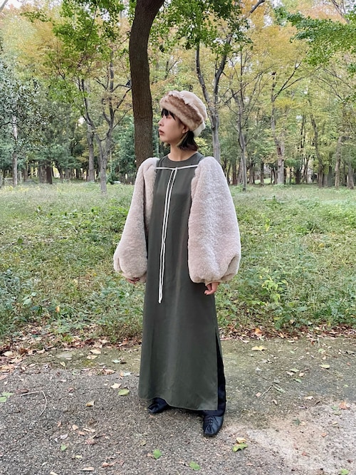 COCON【ｺｺﾝ】エコファー 2WAY バルーンアームボレロ（その他アウター  