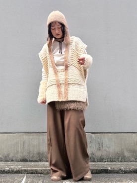 「ORIENT MILLINERY（オリエント ミリナリー）のアイテム」を使った、ORIÉNT MILLINERYさん（レディース・158cm）の冬コーディネート