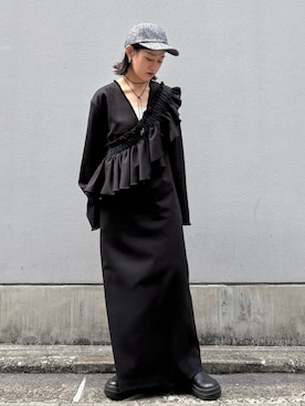 「アイテム（ボディバッグ/ウエストポーチ）」を使った、ORIÉNT MILLINERYさん（レディース・158cm）の秋コーディネート