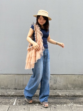 「アイテム（ボディバッグ/ウエストポーチ）」を使った、ORIÉNT MILLINERYさん（レディース・152cm）の夏コーディネート