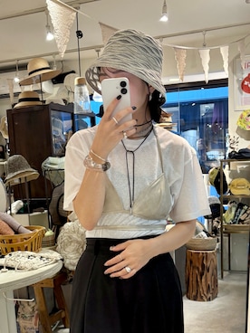 「ORIENT MILLINERY（オリエント ミリナリー）のアイテム」を使った、ORIÉNT MILLINERYさん（レディース・158cm）の夏コーディネート