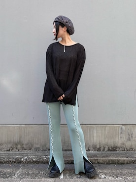 「アイテム（ハンチング/ベレー帽）」を使った、ORIÉNT MILLINERYさん（レディース・152cm）の秋コーディネート