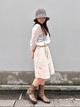 「ORIENT MILLINERY（オリエント ミリナリー）のアイテム（帽子）」を使った、ORIÉNT MILLINERYさん（レディース・152cm）の夏コーディネート