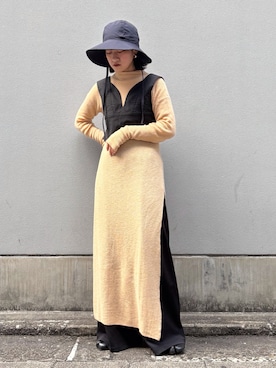 「ツバ広ハット」｜ORIÉNT MILLINERYさん（レディース・158cm）の春コーディネート