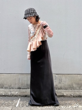 「アイテム（ボディバッグ/ウエストポーチ）」を使った、ORIÉNT MILLINERYさん（レディース・158cm）の秋コーディネート