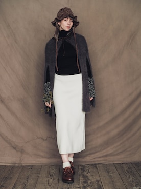 「アイテム（アームカバー）」を使った、ORIÉNT MILLINERYさん（レディース・168cm）の秋コーディネート