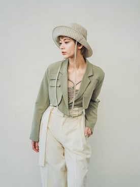 「淡色」｜「アイテム（ジャケット/アウター）」を使った、ORIÉNT MILLINERYさん（レディース・168cm）の春コーディネート