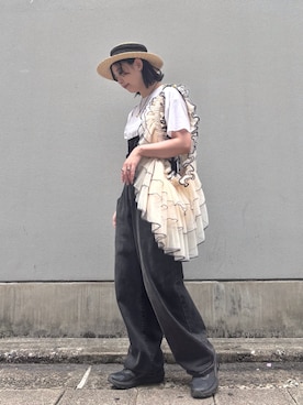「アイテム（ボディバッグ/ウエストポーチ）」を使った、ORIÉNT MILLINERYさん（レディース・158cm）の夏コーディネート