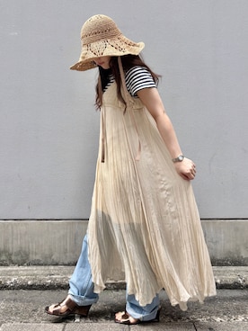 「ペーパーハット」｜ORIÉNT MILLINERYさん（レディース・152cm）の夏コーディネート