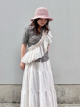 「アイテム（ボディバッグ/ウエストポーチ）」を使った、ORIÉNT MILLINERYさん（レディース・152cm）の夏コーディネート