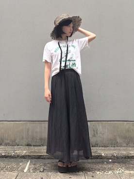 「ORIENT MILLINERY（オリエント ミリナリー）のアイテム」を使った、ORIÉNT MILLINERYさん（レディース・152cm）の夏コーディネート