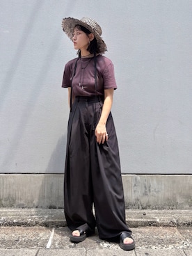 「ペーパーハット」｜ORIÉNT MILLINERYさん（レディース・158cm）の夏コーディネート