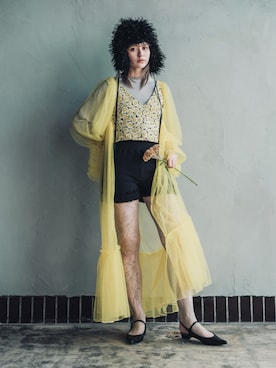 「アイテム（ワンピース/ドレス、パープル系）」を使った、ORIÉNT MILLINERYさん（レディース・168cm）の秋コーディネート