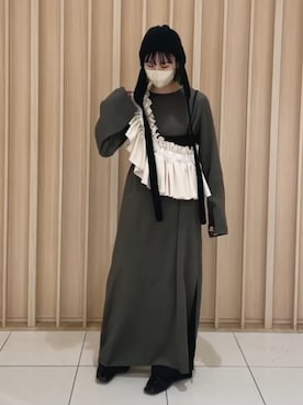 「アイテム（ボディバッグ/ウエストポーチ）」を使った、ORIÉNT MILLINERYさん（レディース・158cm）の秋コーディネート