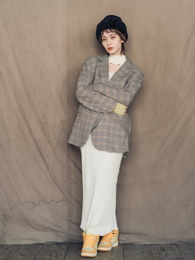 「アイテム（アームカバー）」を使った、ORIÉNT MILLINERYさん（レディース・168cm）の冬コーディネート