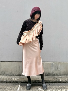 「アイテム（ハンチング/ベレー帽）」を使った、ORIÉNT MILLINERYさん（レディース・152cm）の秋コーディネート