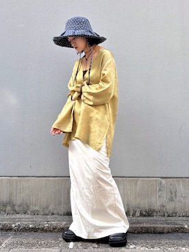 「ツバ広ハット」｜ORIÉNT MILLINERYさん（レディース・158cm）の秋コーディネート