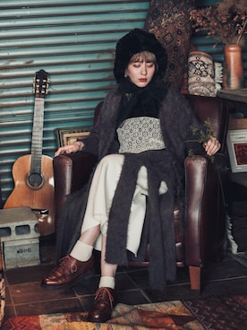 「アイテム（その他ヘアアクセサリー）」を使った、ORIÉNT MILLINERYさん（レディース・168cm）の秋コーディネート