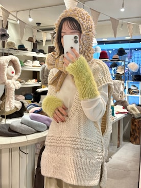 「アイテム（アームカバー）」を使った、ORIÉNT MILLINERYさん（レディース・157cm）の冬コーディネート