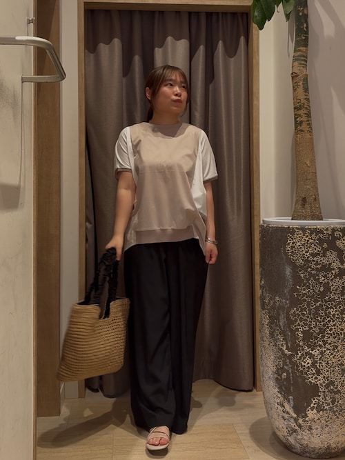 セール】【体型カバー／1枚で決まる配色Tシャツ】バックライン