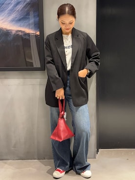 「アイテム（テーラードジャケット）」を使った、myu0425さん（レディース・163cm）の秋コーディネート