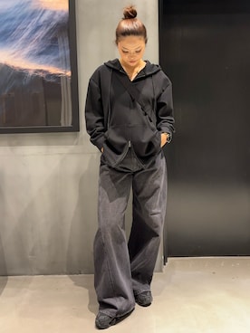 「アイテム（ボディバッグ/ウエストポーチ）」を使った、myu0425さん（レディース・163cm）の秋コーディネート