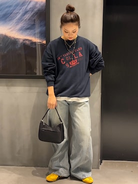 「COLONY 2139（コロニートゥーワンスリーナイン）のアイテム（Tシャツ/カットソー）」を使った、myu0425さん（レディース・163cm）の秋コーディネート