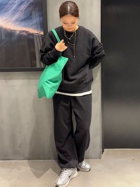 「アイテム（スウェットパンツ）」を使った、myu0425さん（レディース・163cm）の秋コーディネート