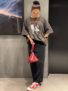 「アイテム（ハンドバッグ）」を使った、myu0425さん（レディース・163cm）の夏コーディネート