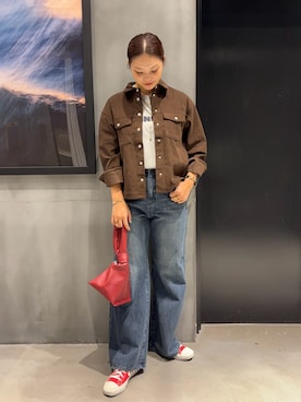 「COLONY 2139（コロニートゥーワンスリーナイン）のアイテム（Tシャツ/カットソー）」を使った、myu0425さん（レディース・163cm）の秋コーディネート