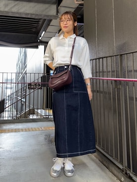 「LACOSTE（ラコステ）のアイテム」を使った、すかちゃんさん（レディース・166cm）の秋コーディネート