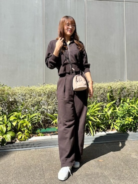 「LACOSTE（ラコステ）のアイテム」を使った、すかちゃんさん（レディース・166cm）の秋コーディネート