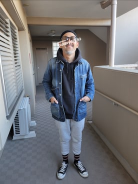 「Ray-Ban（レイバン）のアイテム」を使った、yutano88さん（メンズ・171cm）の冬コーディネート