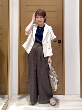 「BAYFLOW（ベイフロー）のアイテム（その他アウター）」を使った、momokaさん（レディース・159cm）の夏コーディネート
