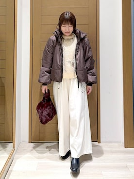「HEREIAM（ヘレイアム）のアイテム（バッグ）」を使った、momokaさん（レディース・159cm）の秋コーディネート